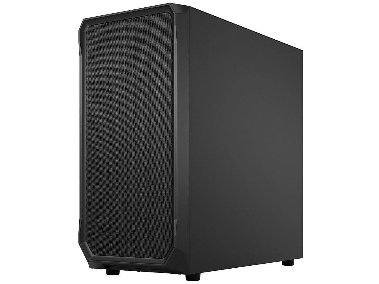 Alt View 3. Fractal Design - Fractal Design Focus 2 Black ATX mATX Mini ITX Clear Tinted Tempered Glass Mid Tower Computer Case - Black.