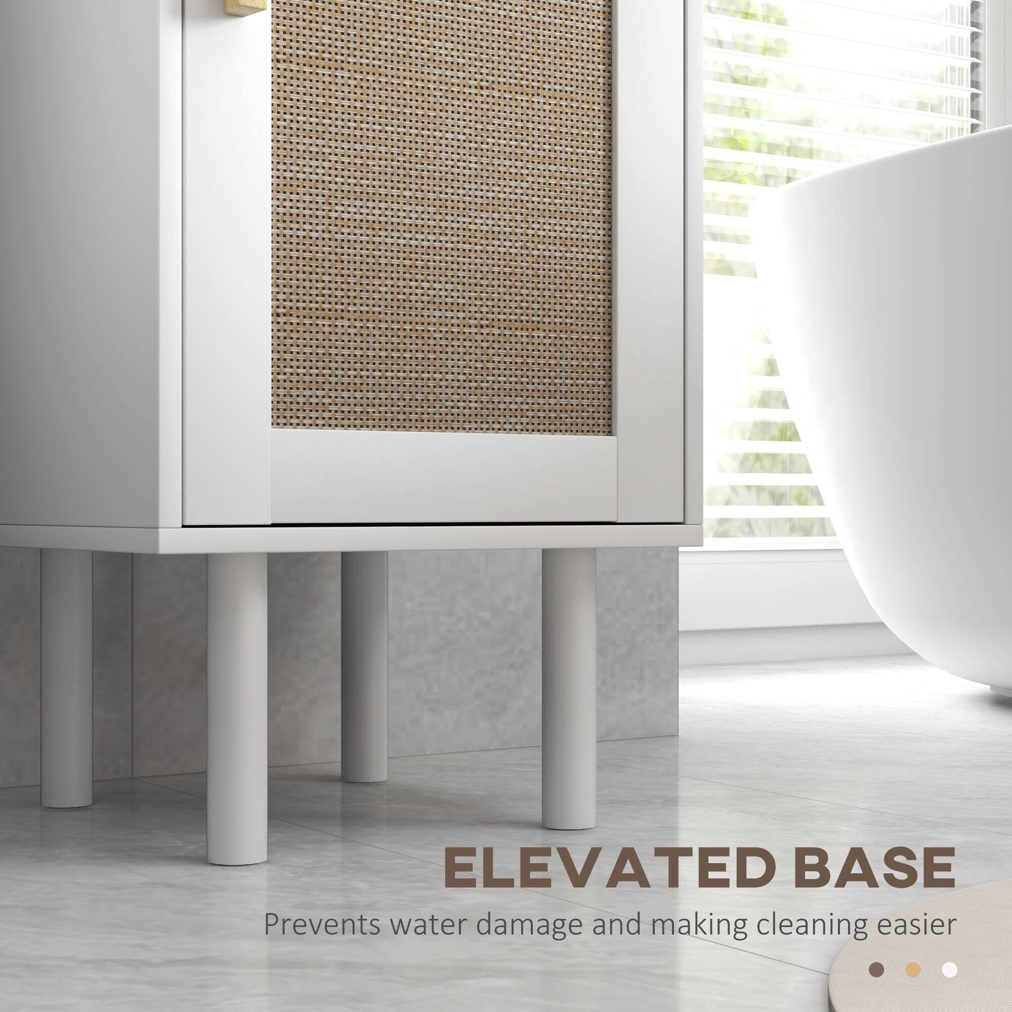 ELEVATED BASE
Prevents water damage and making cleaning easier