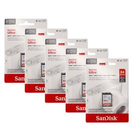 5x SanDisk 64GB Ultra SDXC UHS-I Memory Card - Up to 140MB/s