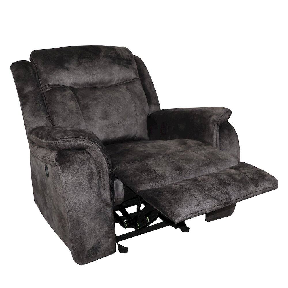Left. New Classic Furniture - Park City Glider Recliner W/Pwr Fr-Slate - Grey.