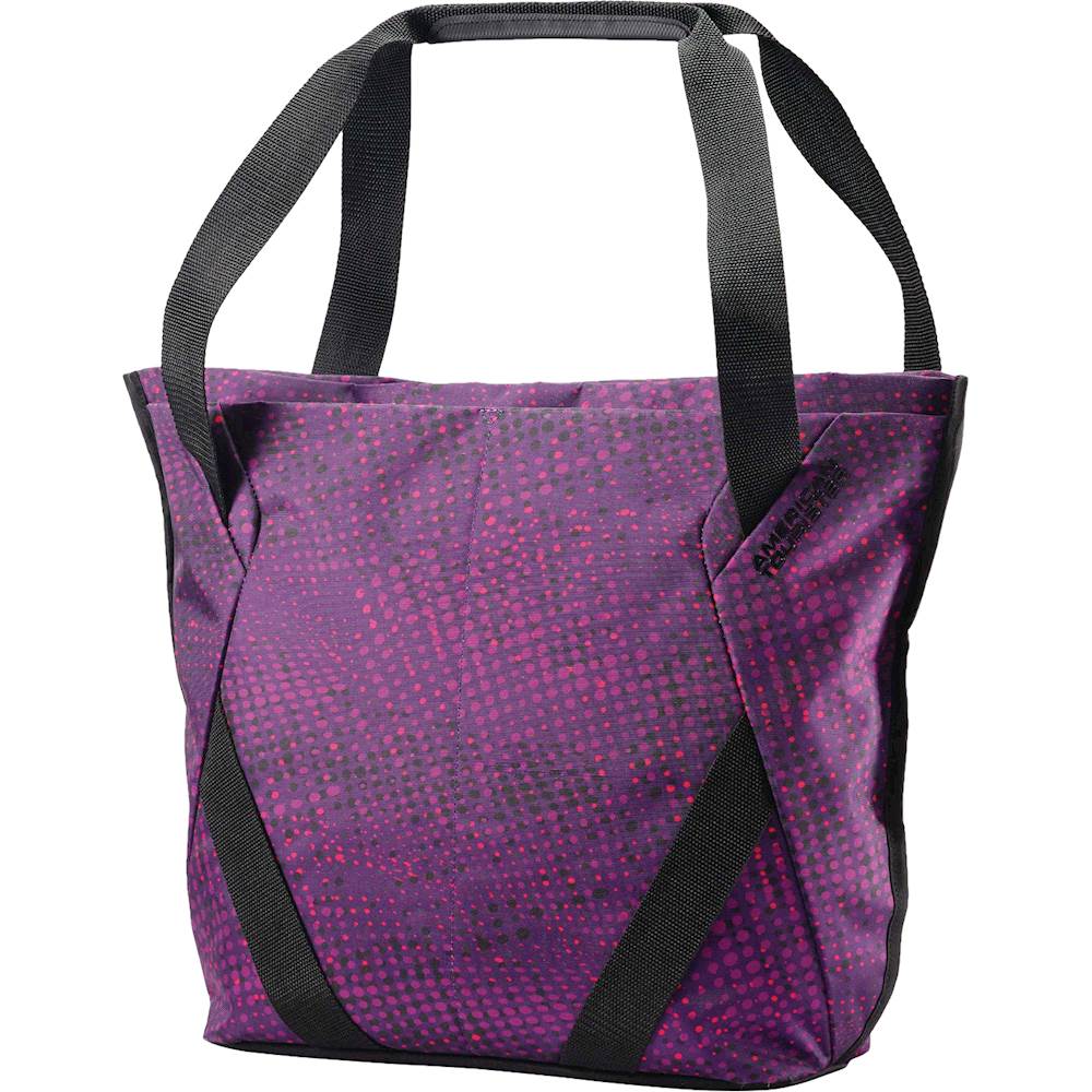 Best Buy: American Tourister Zoom Shopper Tote Bag Purple Dots 