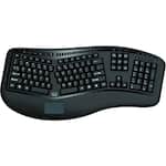 Adesso - Tru-Form WKB-4500UB Ergonomic Full-size Wireless Membrane Keyboard with Touchpad - Black