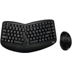 Adesso - Tru-Form Media WKB-1150CB Ergonomic Wireless Membrane Optical Keyboard and Mouse - Black - Front_Zoom