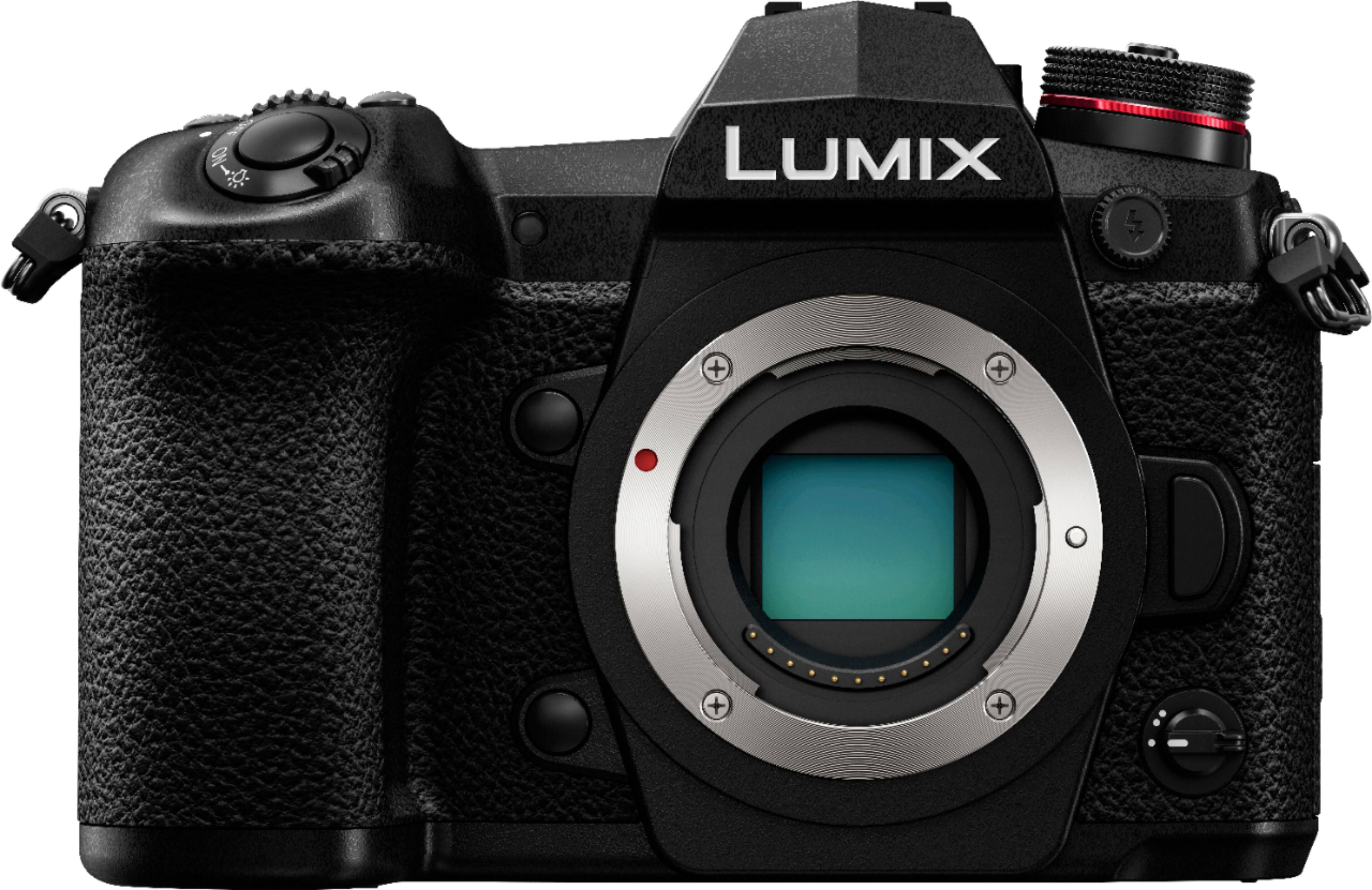 Front. Panasonic - LUMIX G9 Mirrorless 4K Photo Digital Camera (Body Only) - DC-G9KBODY - Black.