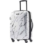 Front. American Tourister - Moonlight 23.8" Expandable Spinner Luggage - Marble.
