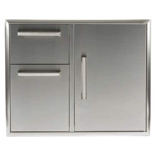 Front. Coyote - 31" Access Door and Double Drawer Combo - Stainless Steel.