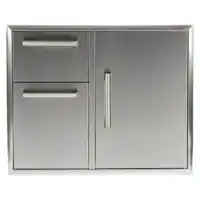 Coyote - 31" Access Door and Double Drawer Combo - Stainless Steel - Front_Zoom