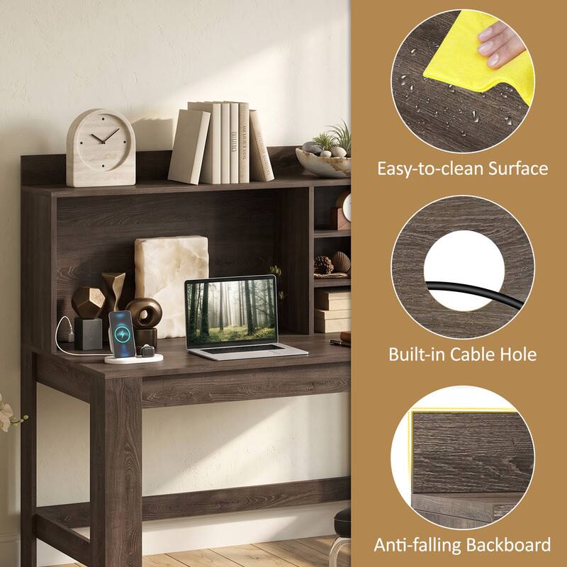 Easy-to-clean Surface  
Built-in Cable Hole  
Anti-falling Backboard
