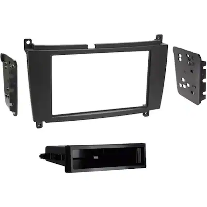 Front. Metra - Dash Kit for Select 2005-2010 Mercedes-Benz CLK DIN DDIN - Black.