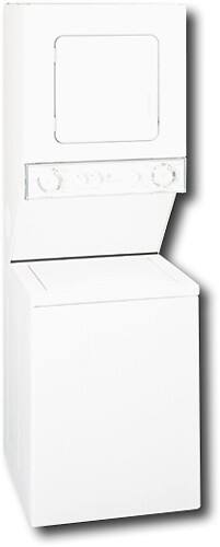 Angle Standard. GE - Spacemaker 2.7 Cu. Ft. Extra-Large Capacity Electric Laundry Center - White-on-White.