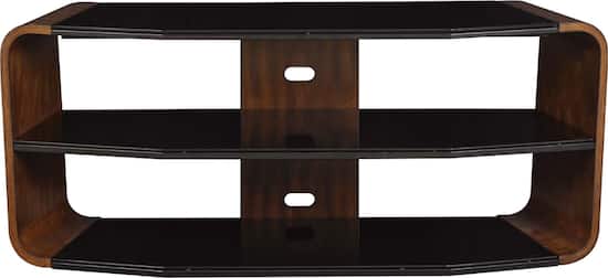 Twin Star Home TV Stand for TVs up to 60 with Black Glass