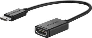 Insignia™ - Mini HDMI to HDMI Adapter - Black - Front_Zoom