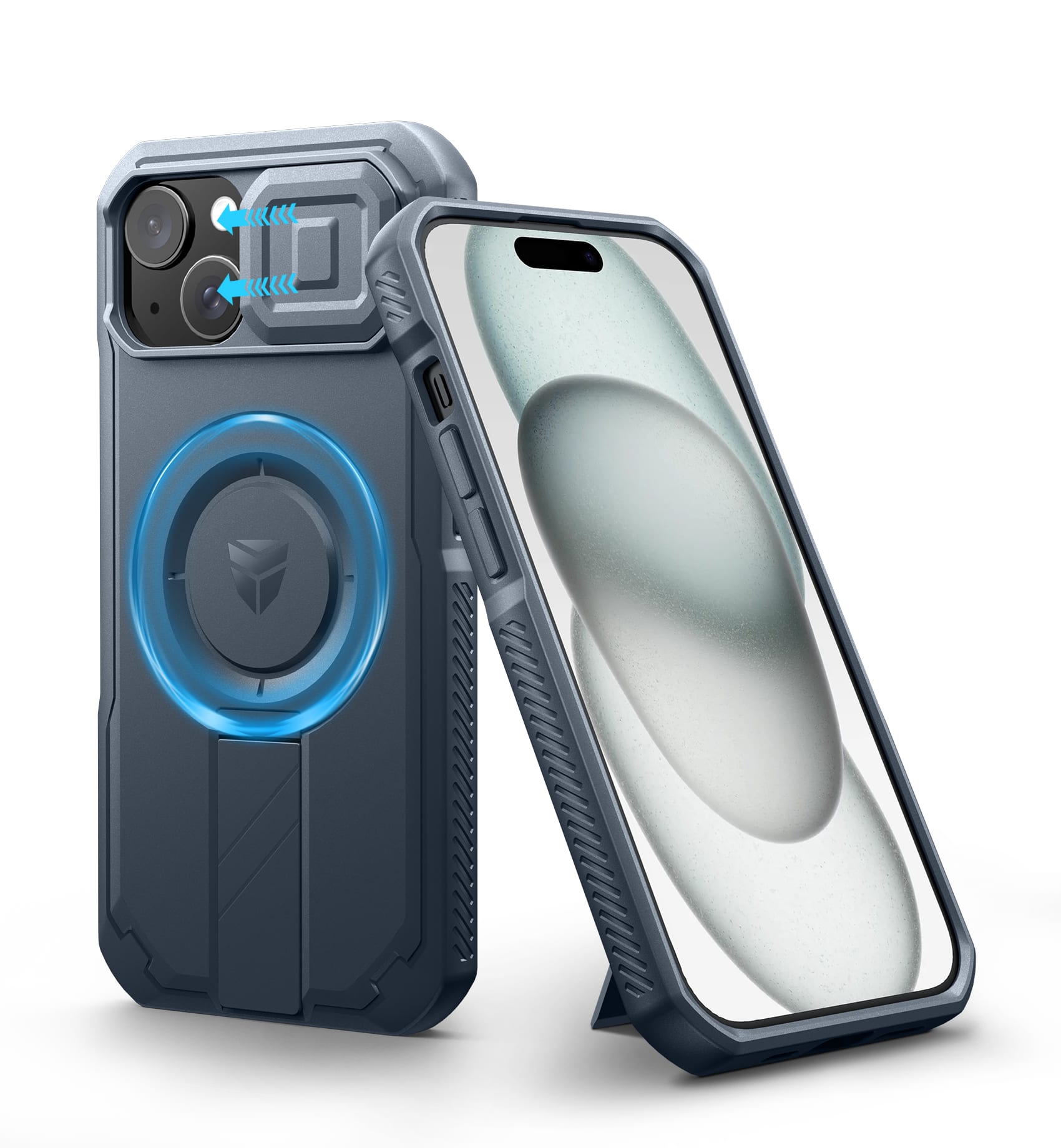 Dexnor - Phone Case for iPhone 15 with Slide Camera Cover, Compatible with MagSafe Heavy-Duty Rugged Magnetic Shockproof Bumper - Navy Blue price history on PriceWatchPro