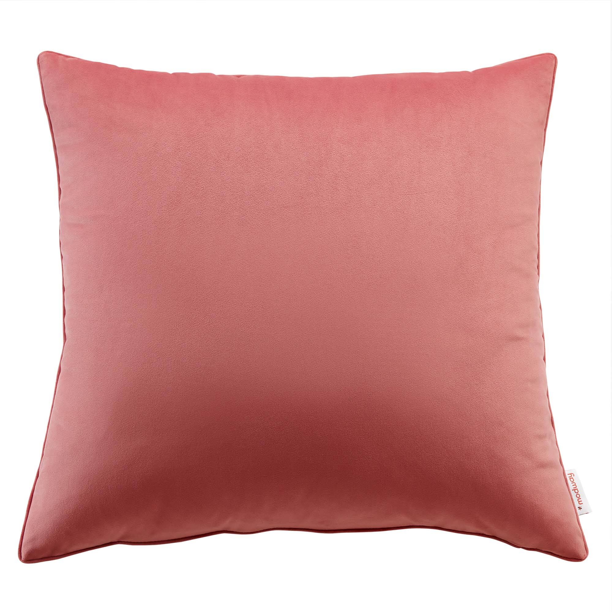 Angle. Modway - Enhance Performance Velvet Throw Pillow - Blossom.