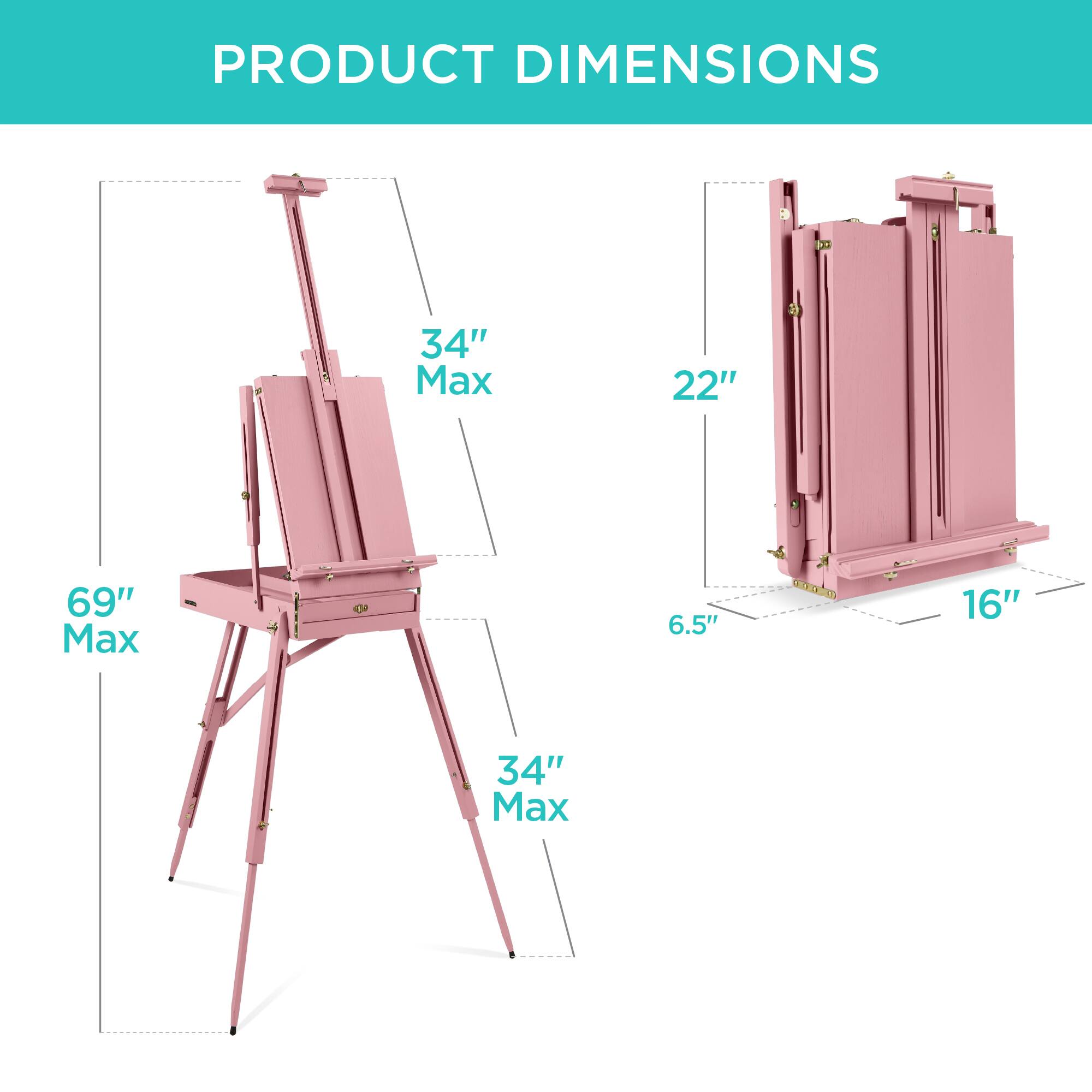 PRODUCT DIMENSIONS

- 34" Max
- 22"
- 69" Max
- 6.5"
- 16"
- 34" Max