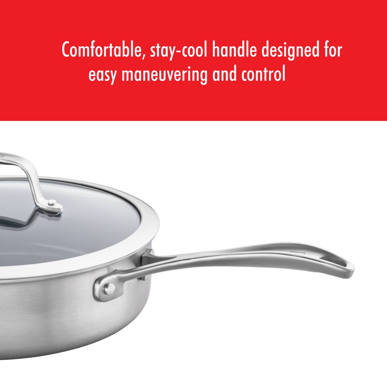 Comfortable, stay-cool handle designed for easy maneuvering and control