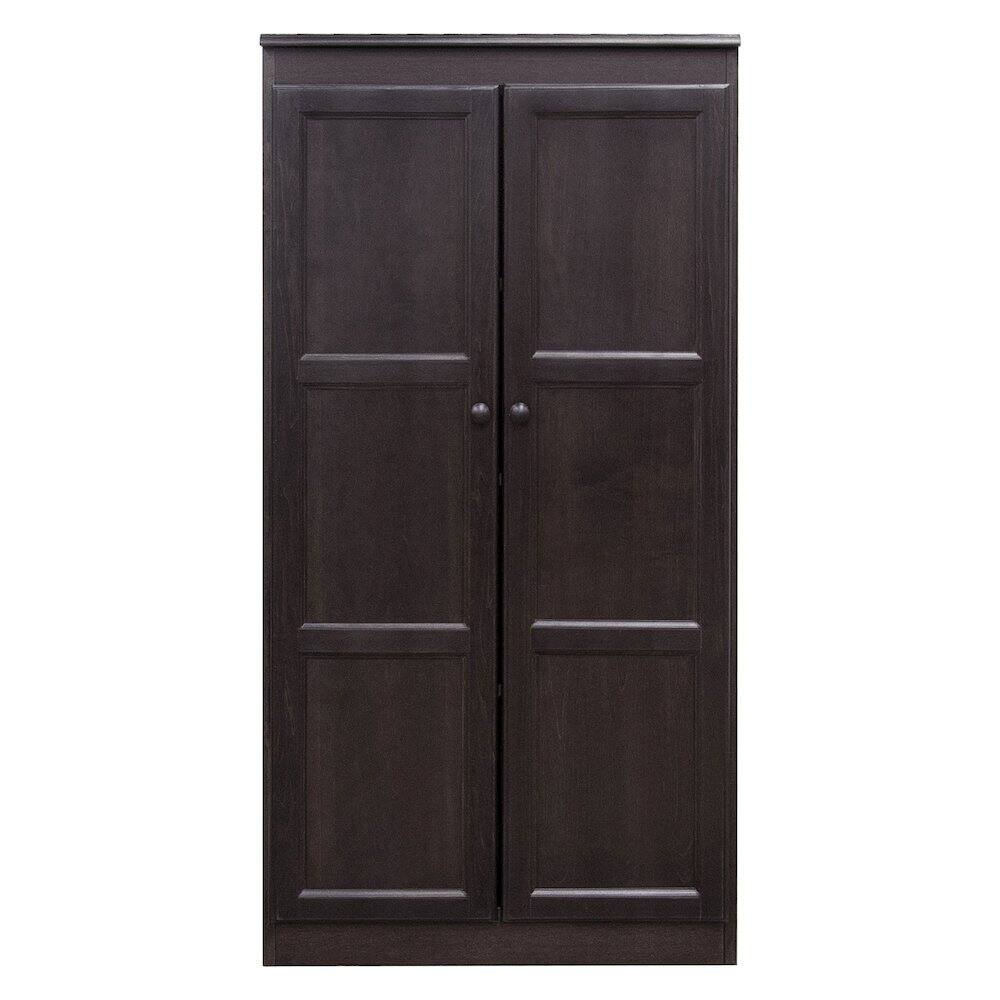 Front. Concepts in Wood - Multi use Storage Cabinet 4 Shelves Espresso Finish - Brown.