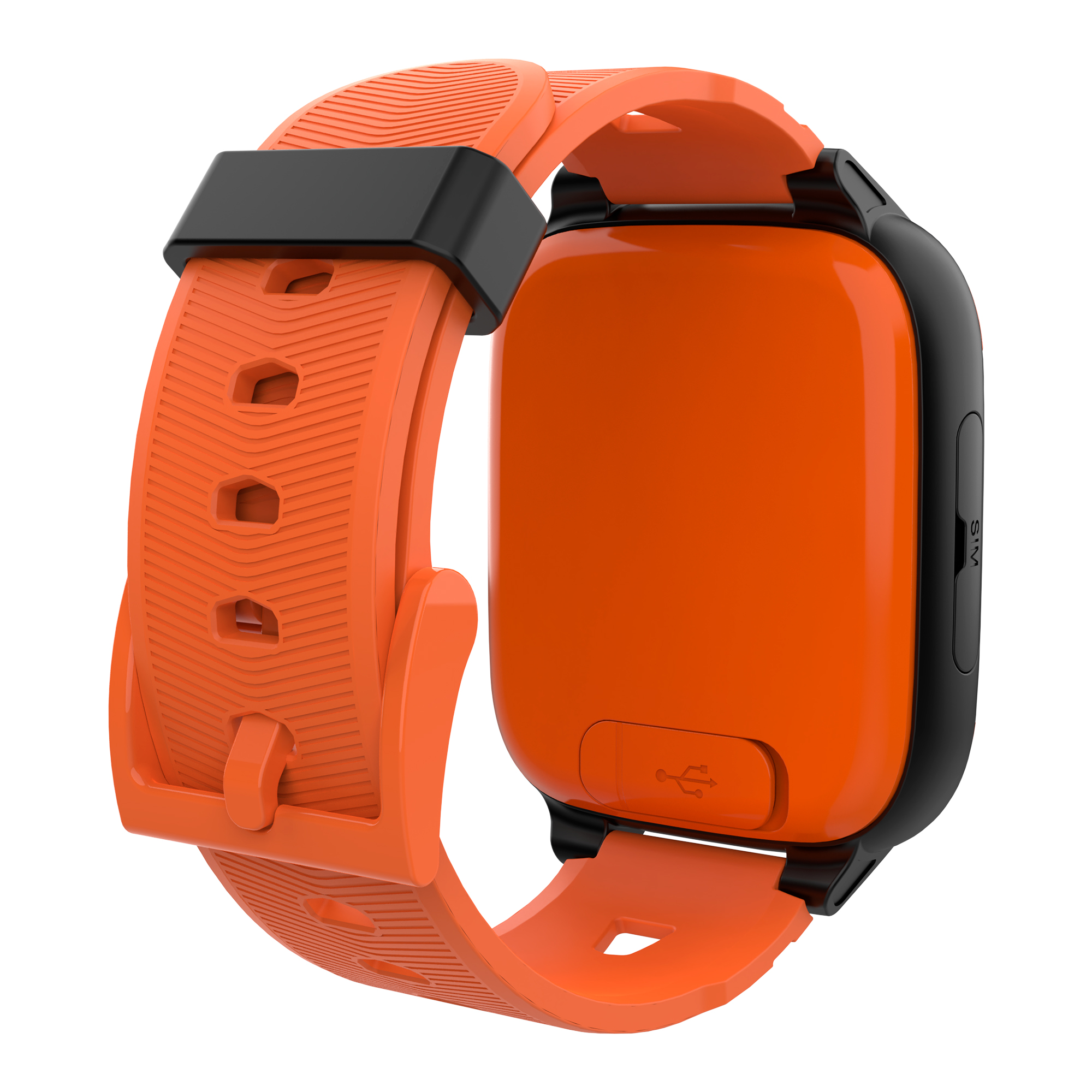 Back View: Xplora - Kids' XGO3 (GPS + Cellular) Smartwatch 42mm Calls, Messages, SOS, GPS Tracker, Camera, Step Counter, SIM Card included - Orange