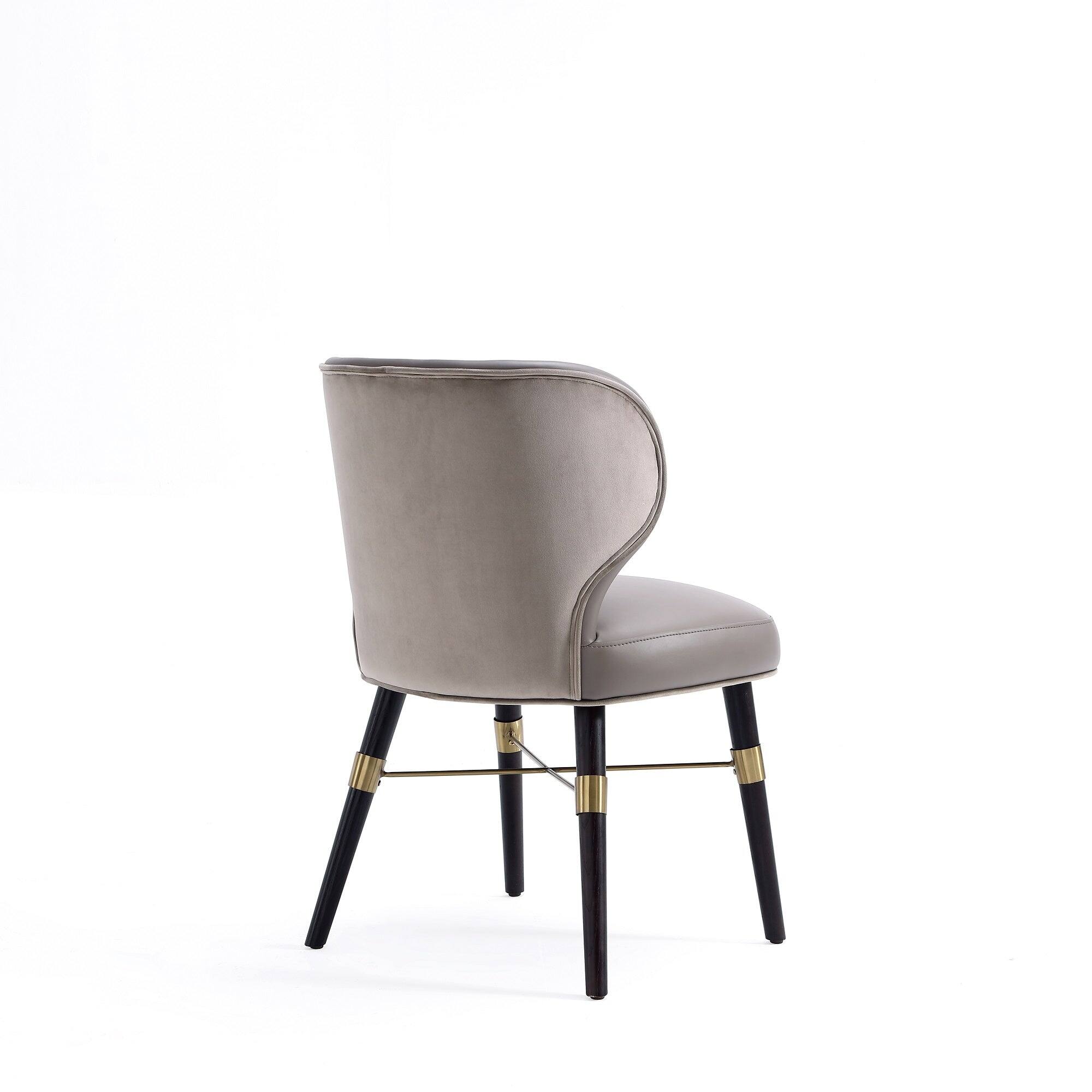 Alt View 3. Manhattan Comfort - Strine Modern Wood Upholstered Dining Chair - Dark Taupe.