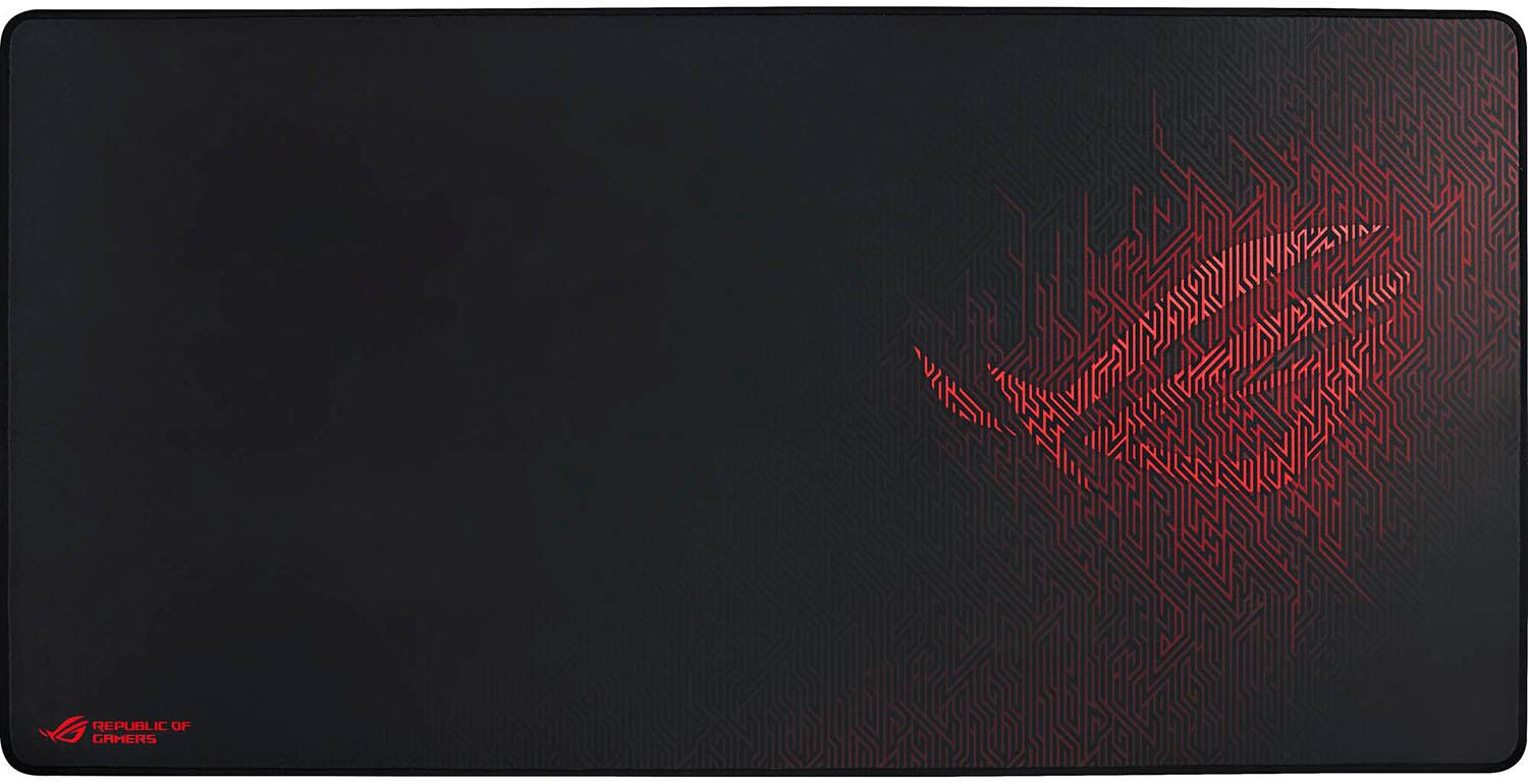 Front. ASUS - ROG Sheath XL Gaming Mouse Pad - Black, Red.