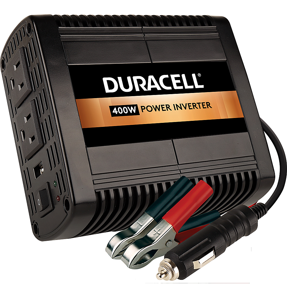 Duracell - 400W High Power Inverter with USB Port - Black