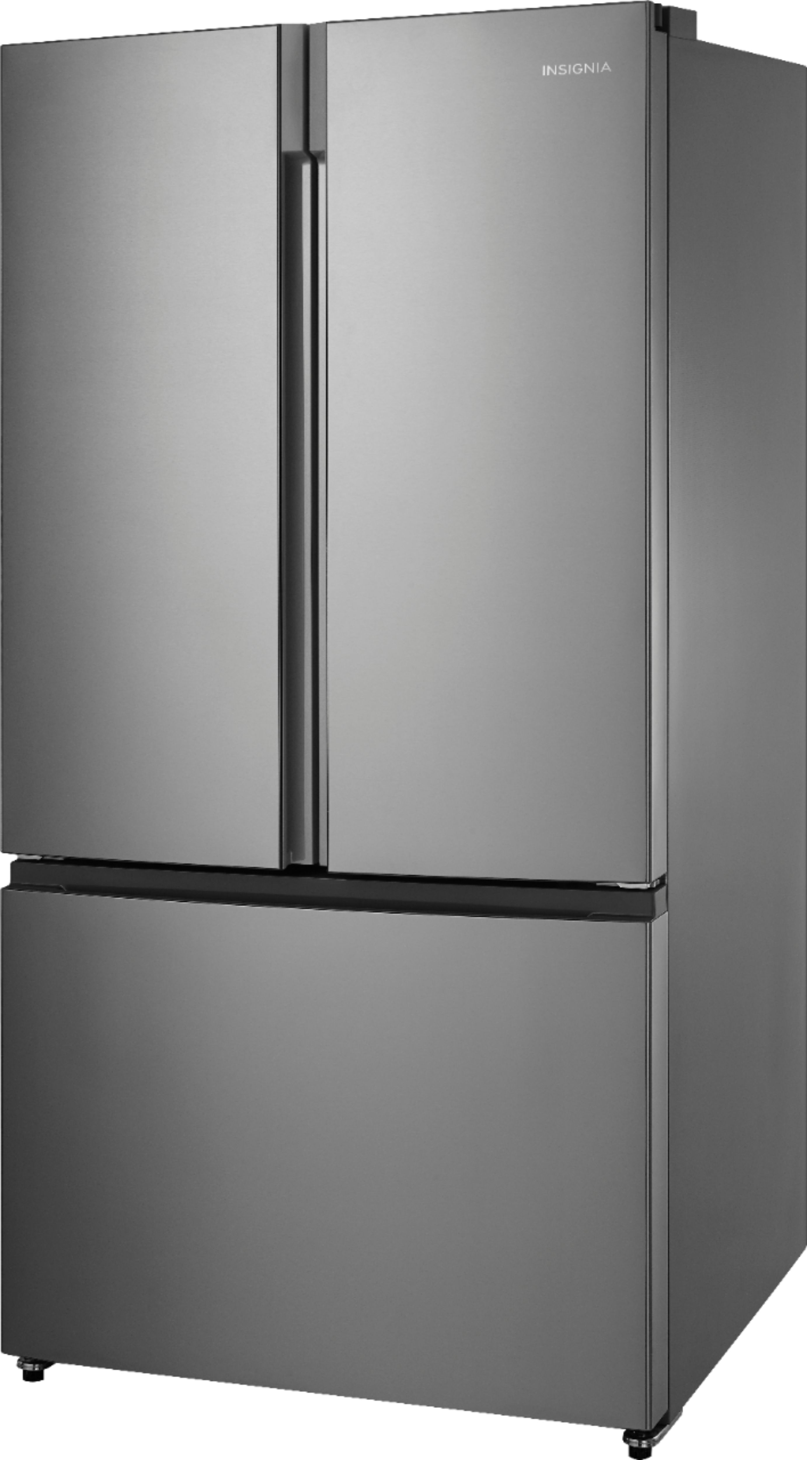 Left View: Insignia™ - 26.6 Cu. Ft. French Door Refrigerator - Stainless steel