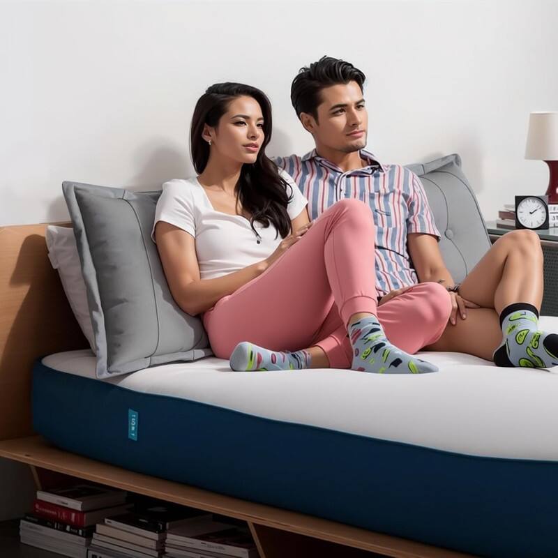 Angle. wowmax - King Headboard Pillow Gray - Backrest Pillow for Sitting in Bed - Grey.