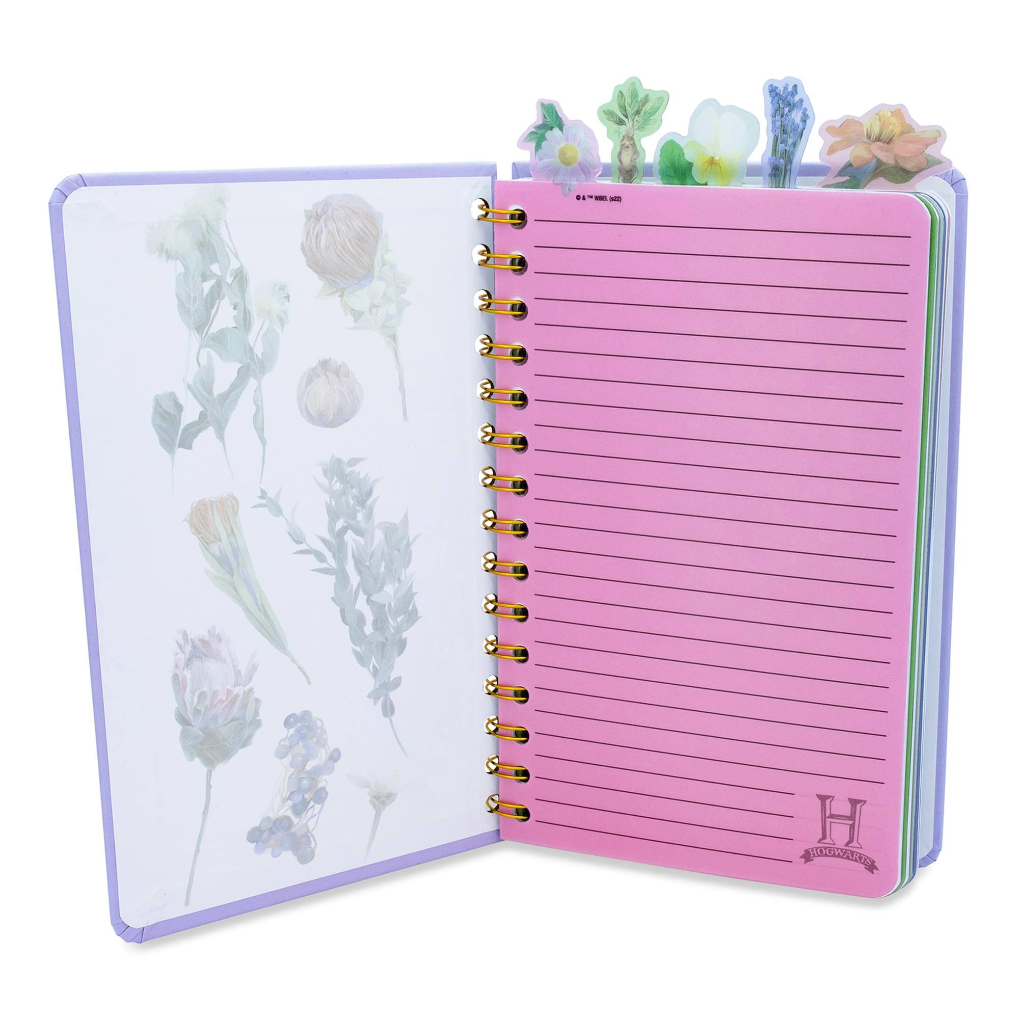 Alt View 1. Silver Buffalo - Harry Potter Hogwarts Herbology 75-Page Spiral Notebook | 8 x 5 Inches - White.