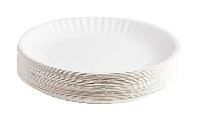 Alt View 2. Perk - Economy Paper Plates, 9", 100/Pack - White.