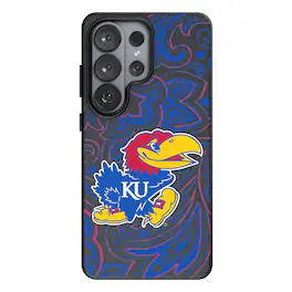 Keyscaper - NCAA - Kansas Jayhawks Paisley Galaxy Magnetic Bump Case - S25 - Black