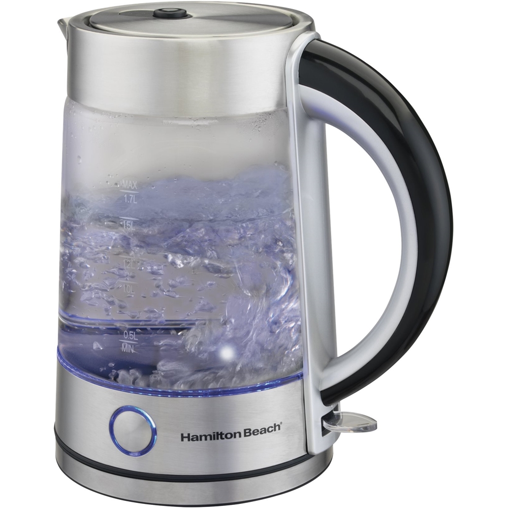 Hamilton Beach 1.7 Liter Electric Glass Kettle with Tea Steeper - 40868