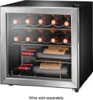 Insignia™ - 14-Bottle Wine Cooler - Stainless steel - Front_Zoom
