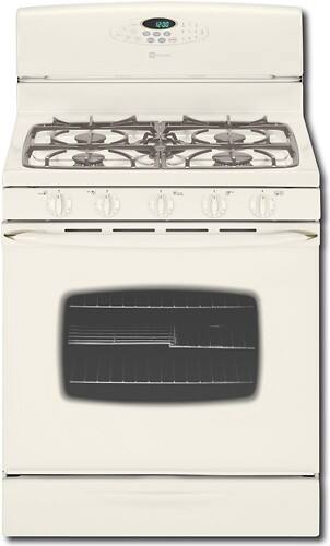 Front Standard. Maytag - 30" Self-Cleaning Freestanding Gas Convection Range - Bisque.
