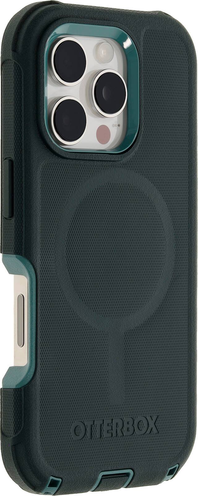 Angle. OtterBox - Defender Series Pro Hard Shell for MagSafe for Apple iPhone 16 Pro - Sagebrush.