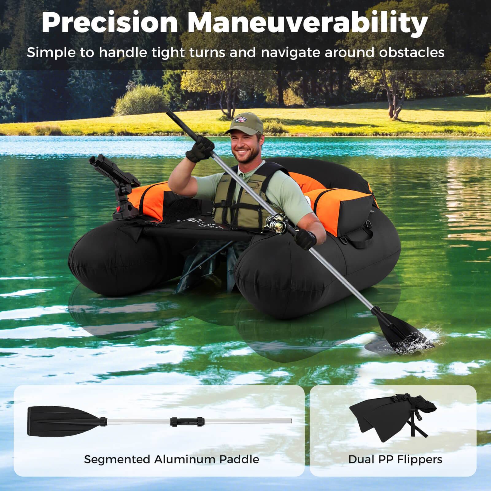 Precision Maneuverability  
Simple to handle tight turns and navigate around obstacles  

Segmented Aluminum Paddle  
Dual PP Flippers