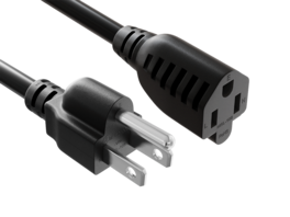 Cable Leader - 14 AWG NEMA 5-15P to NEMA 5-15R Outdoor Power Extension Cord, Weather-Resistant SJTW 15A/125V for Tools, Mowers - Black