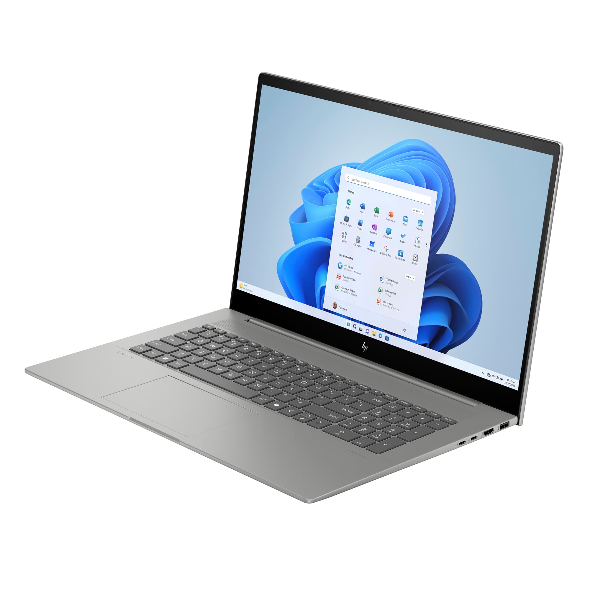 Left. HP - 17-CW1010NR 17.3" Multitouch Laptop Intel Core Ultra 7 155H With 16 GB DDR5 Intel Arc Graphics 1TB SSD Windows 11 Home - Mineral silver.