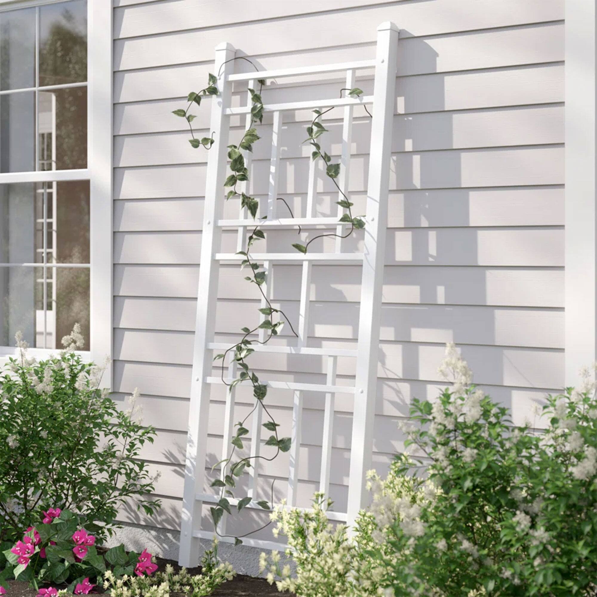 Alt View 2. Dura-Trel - Dura-Trel Wellington 28 x 75 Inch PVC Vinyl Outdoor Garden Patio Trellis, White - White.