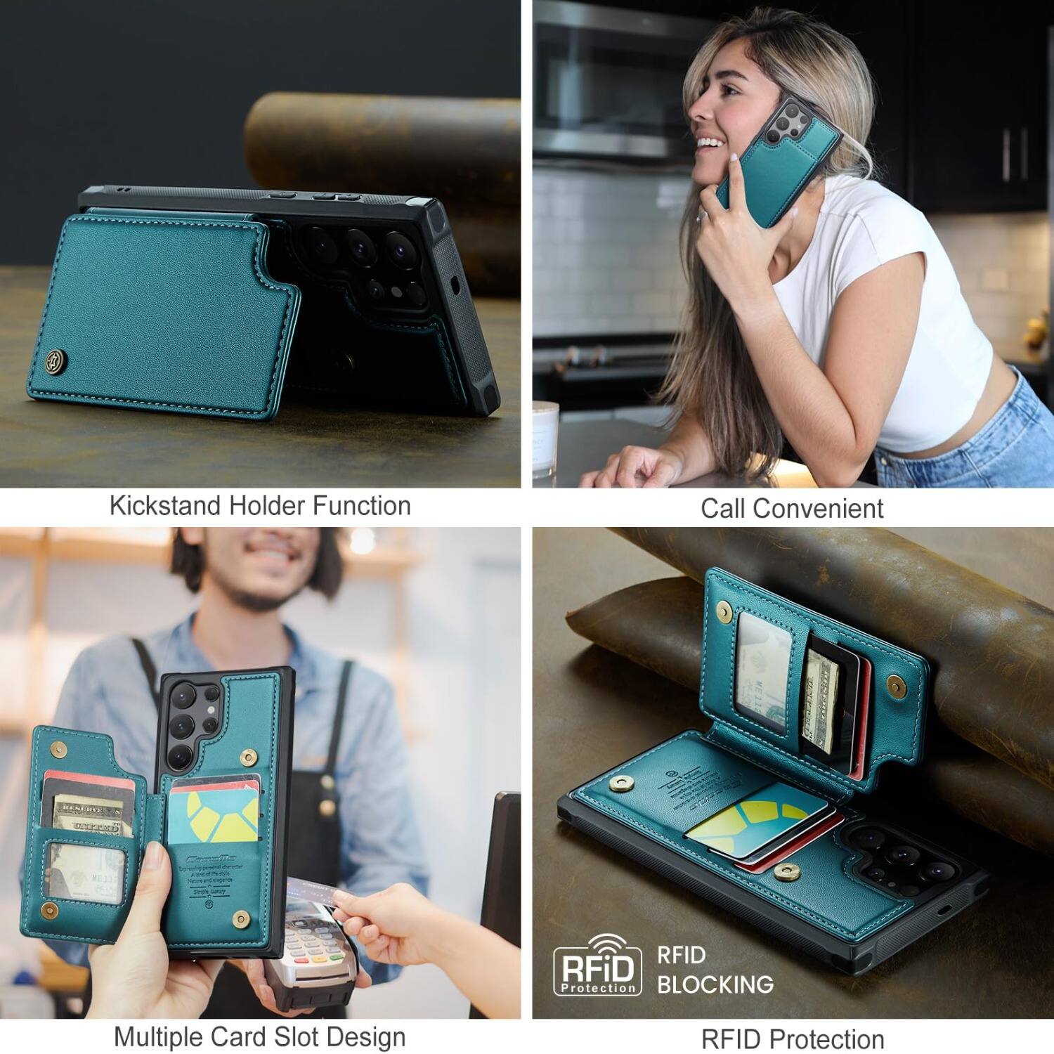 Kickstand Holder Function  
Call Convenient  
REAKNEL UNIZZO  
Ravent  
RFID Protection BLOCKING  
Multiple Card Slot Design  
RFID Protection