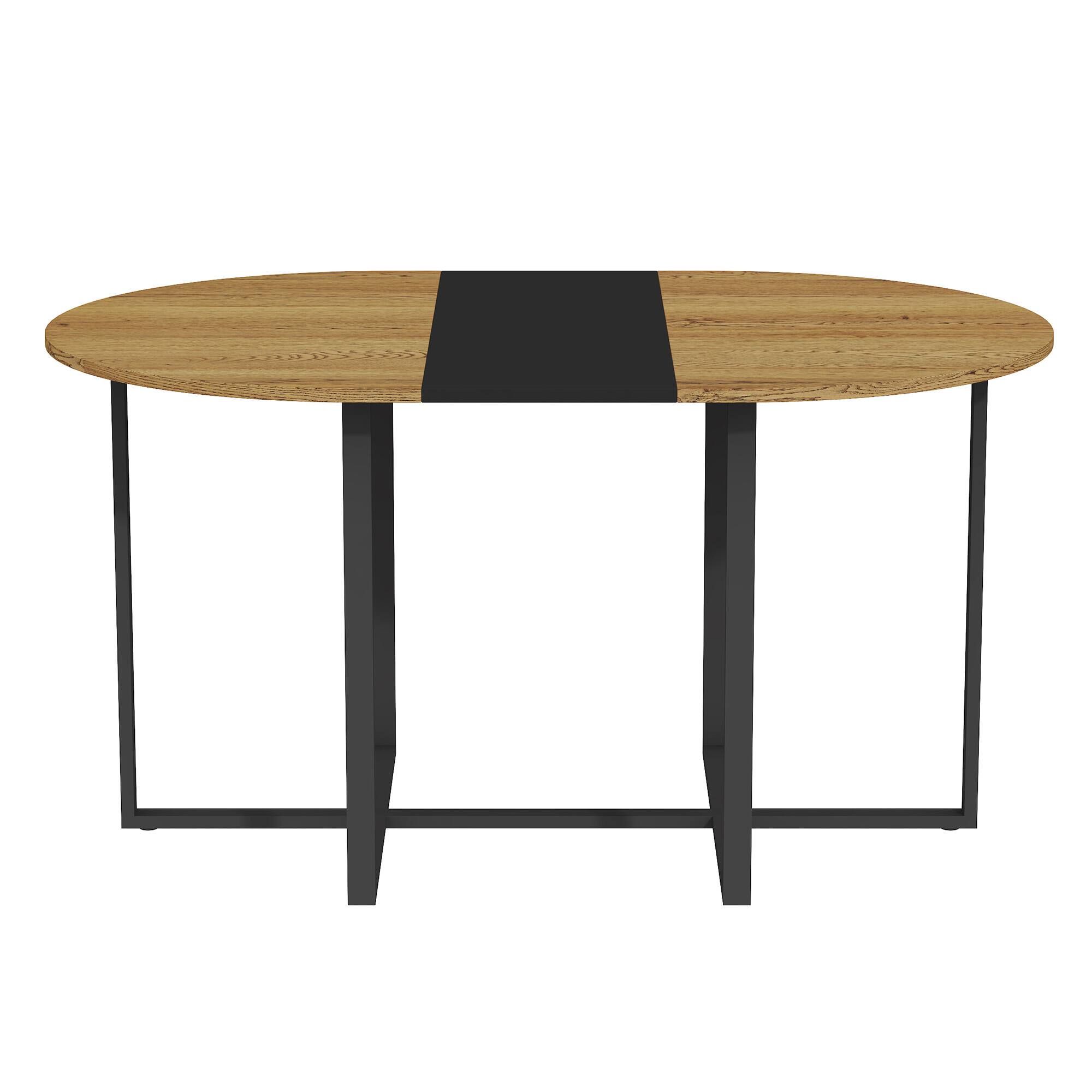 Alt View 1. Loheer - Loheer- 4.92 ft Modern Wooden Dining Table for 6 Heavy Duty Kitchen Table with Black Legs for Family Dining Room - Black,Wood.