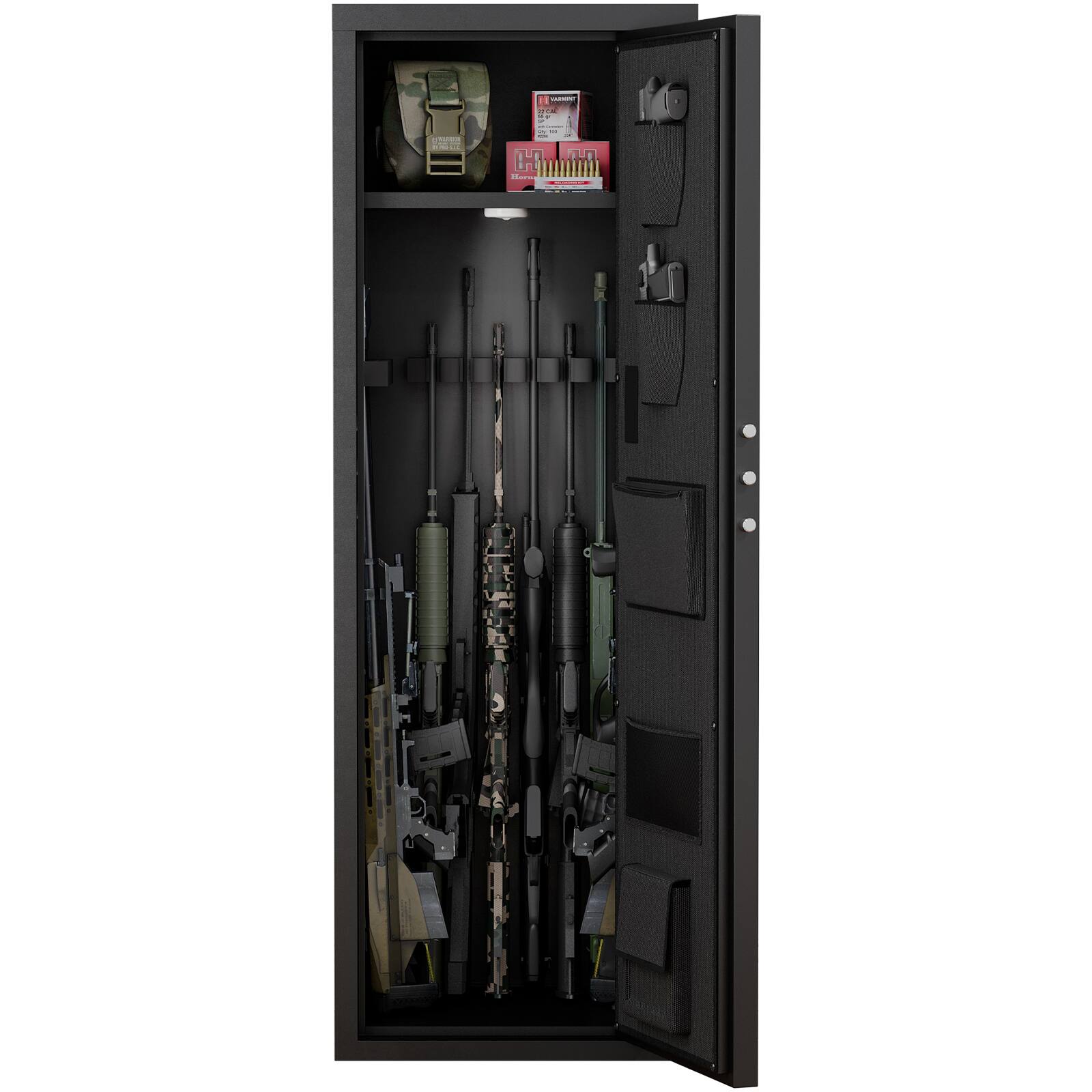 Alt View 4. Spaco - Heavy Duty Large Gun Cabinet, 5 to 8 Rifle Safe Locker with Electronic Keypad Lock, Metal Security Storage - Black.