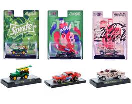 "Sodas" Set of 3 pieces Release 56 Limited Edition to 10000 pieces Worldwide 1/64 Diecast Model Cars by M2 Machines - Multicolor