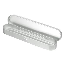 Unique Bargains - Metal Tin Box Container, 7x1.5x0.8 Inch Rectangular Hinged Lid Box, Mini Portable Storage for Drawing Pins & Pencil - Silver