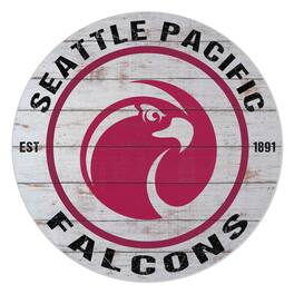 Jardine - Seattle Pacific Falcons 20" x 20" Indoor/Outdoor Weathered Circle Sign - White
