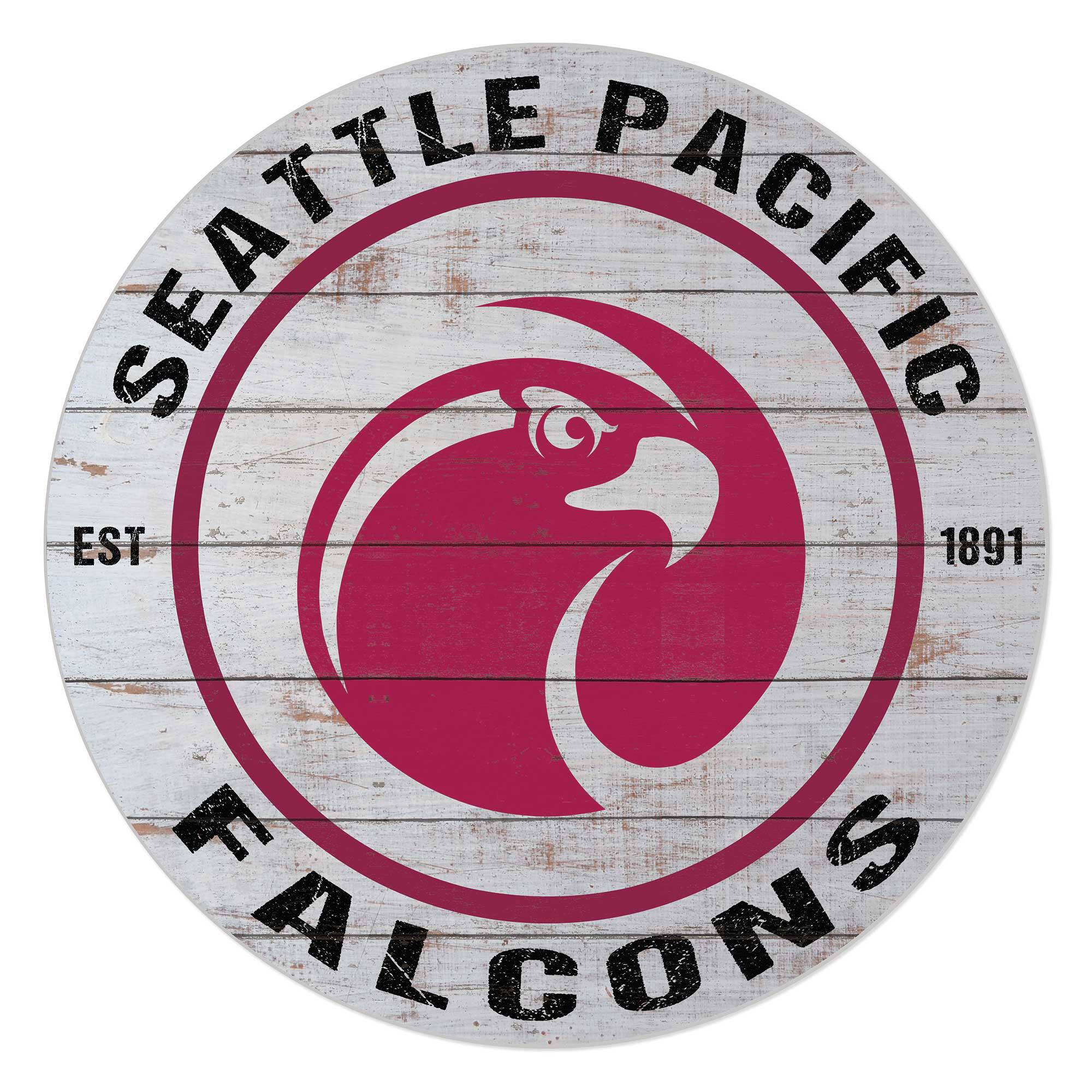 Seattle Pacific Falcons 20" x 20" Indoor/Outdoor Weathered Circle Sign
