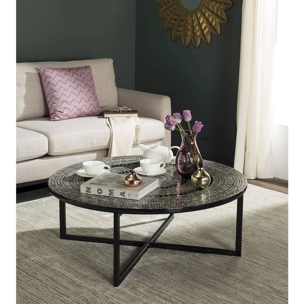 Left. Safavieh - Home Collection Cheyenne Black Coffee Table - Black.