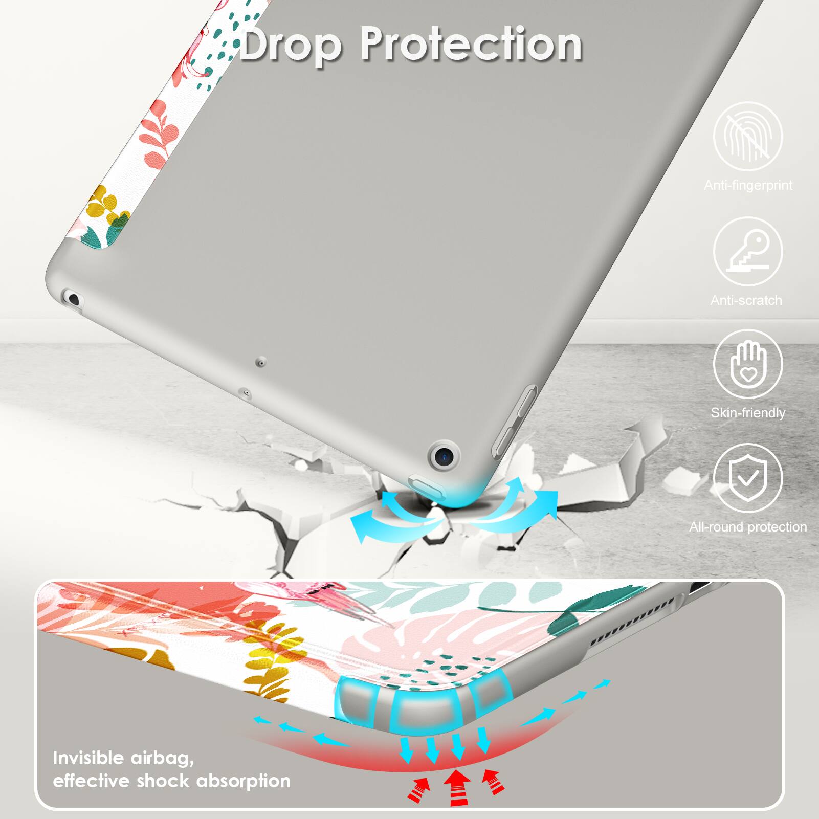 Drop Protection

- Anti-fingerprint
- Anti-scratch
- Skin-friendly
- All-round protection

Invisible airbag, effective shock absorption
