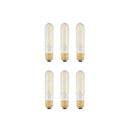 Front. Elitco Lighting - 6W 3000K LED T10 Light bulb with 550 Lumens - Clear.