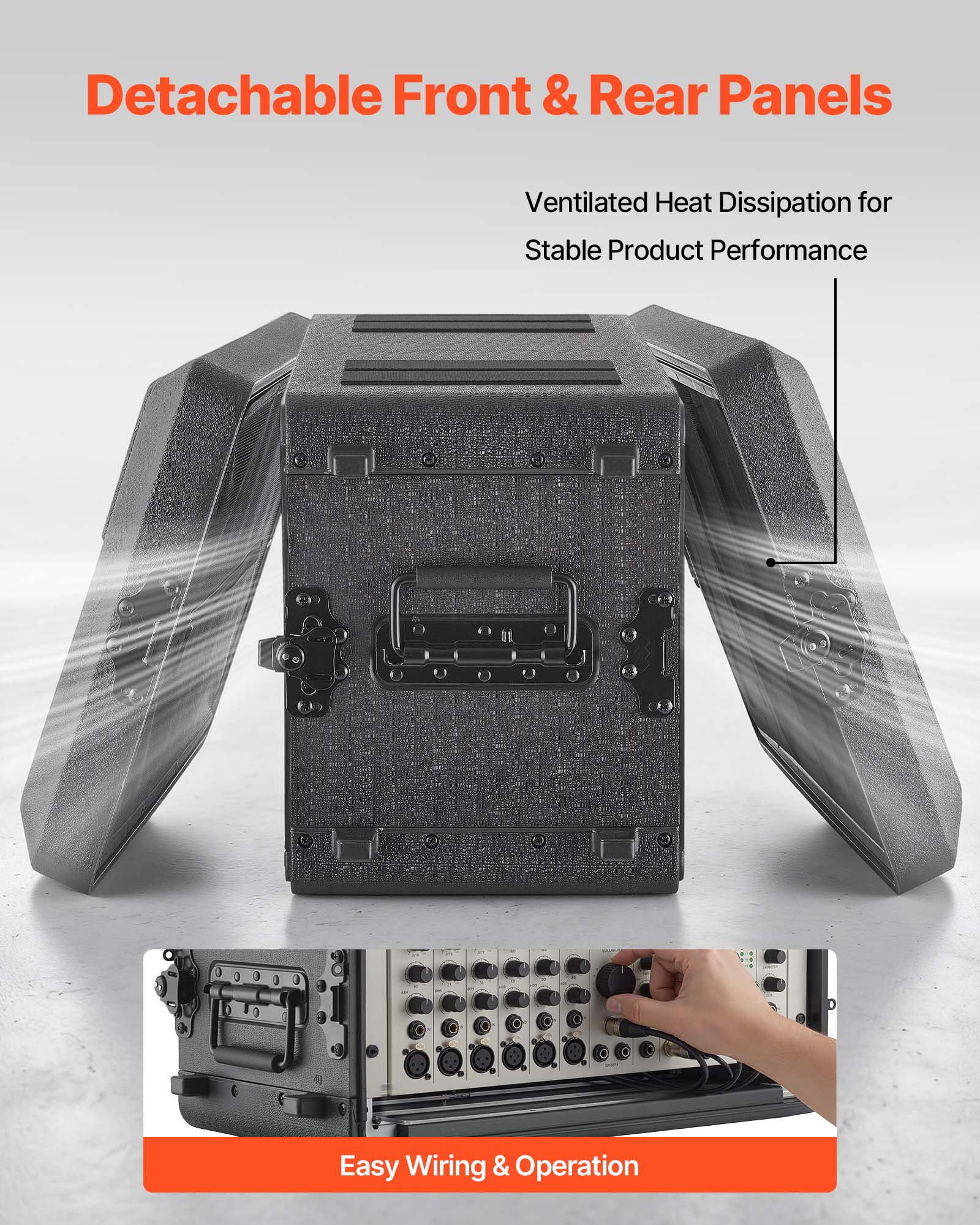 Detachable Front & Rear Panels  
Ventilated Heat Dissipation for Stable Product Performance  
Easy Wiring & Operation