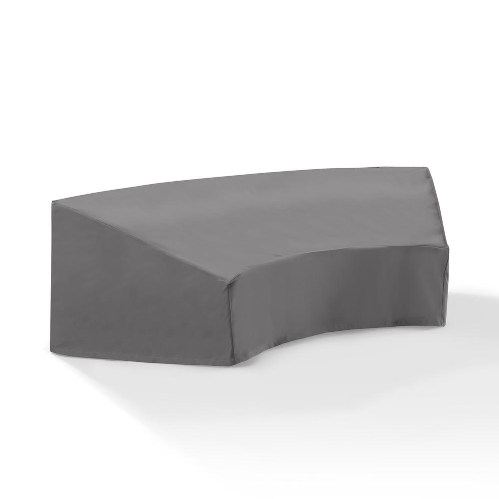 Angle. Crosley Furniture - Catalina Round Outdoor Sectional Sofa Furniture Cover - Gray.